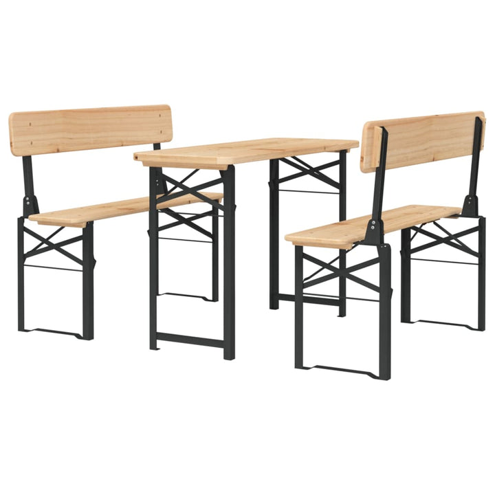 Bargrupp 3 Delar Hopfällbar Massiv Gran