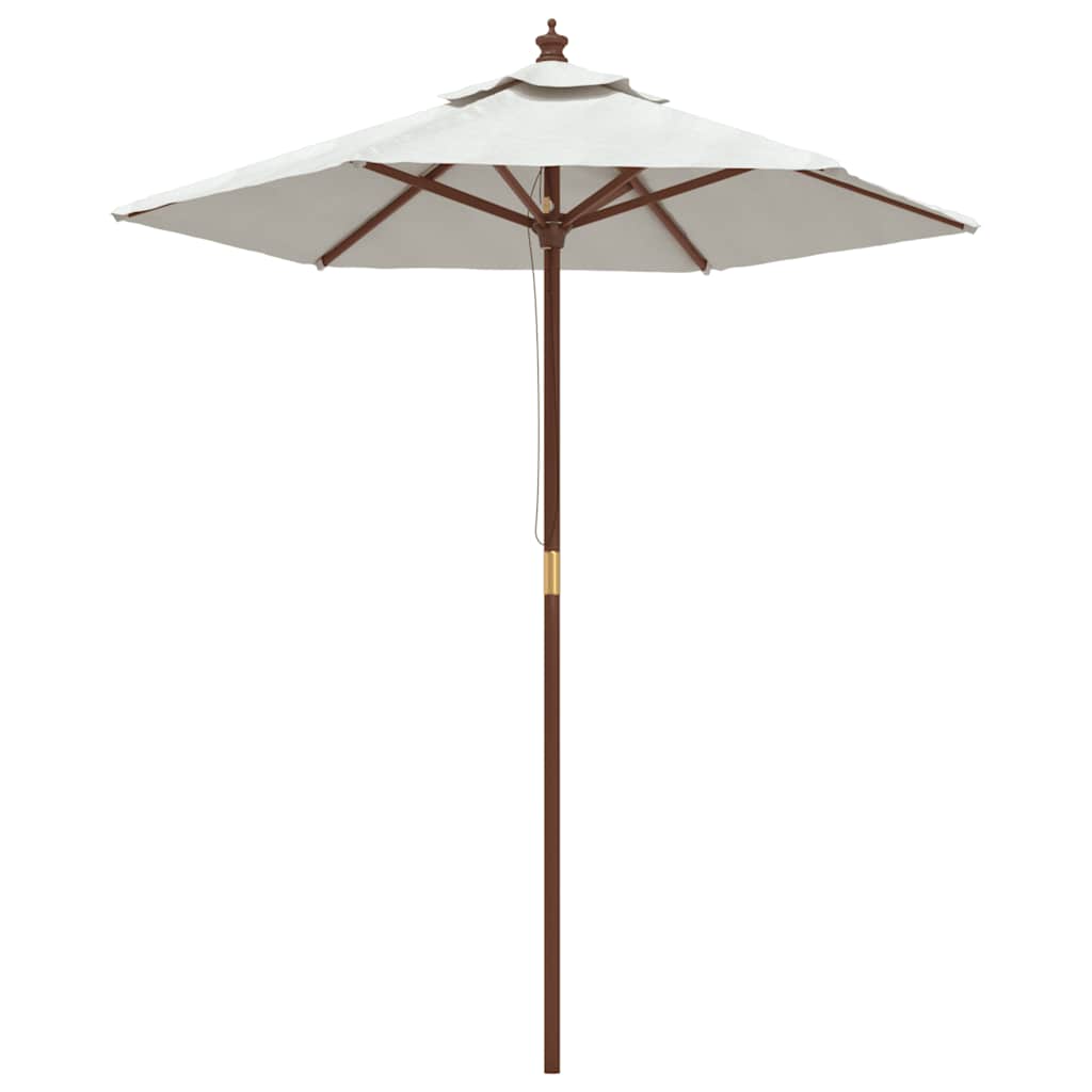 Parasoll Med Trästång 196X231 Cm Vit