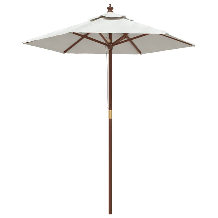 Parasoll Med Trästång 196X231 Cm Vit