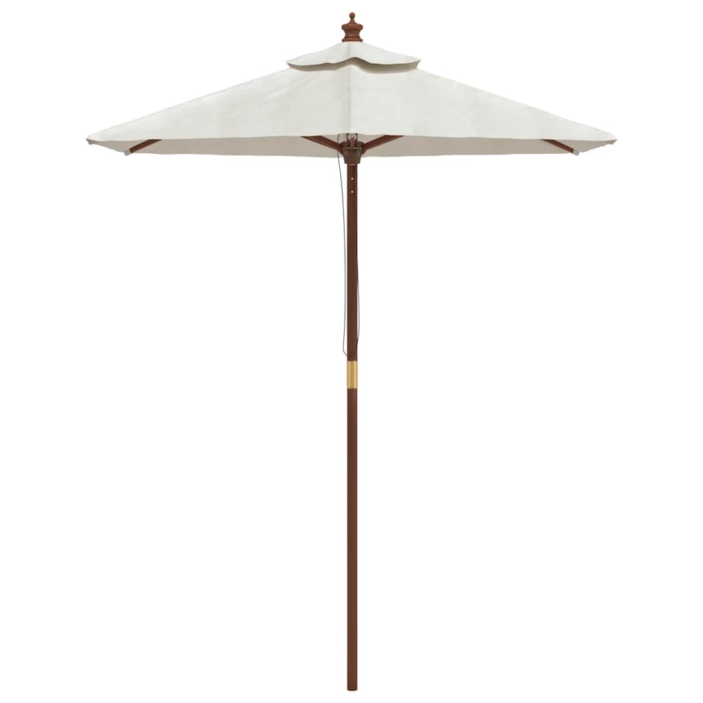 Parasoll Med Trästång 196X231 Cm Vit