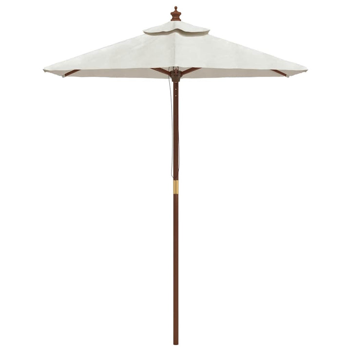 Parasoll Med Trästång 196X231 Cm Vit