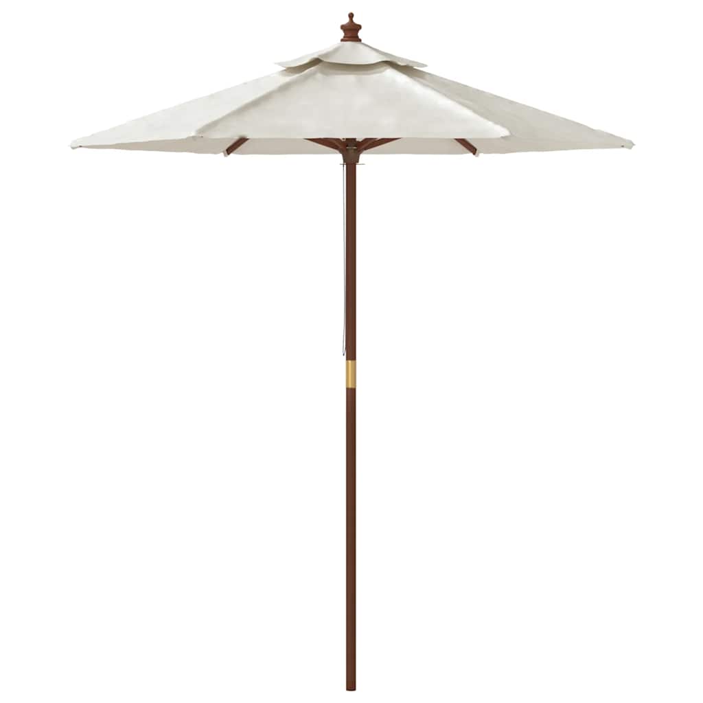 Parasoll Med Trästång 196X231 Cm Vit