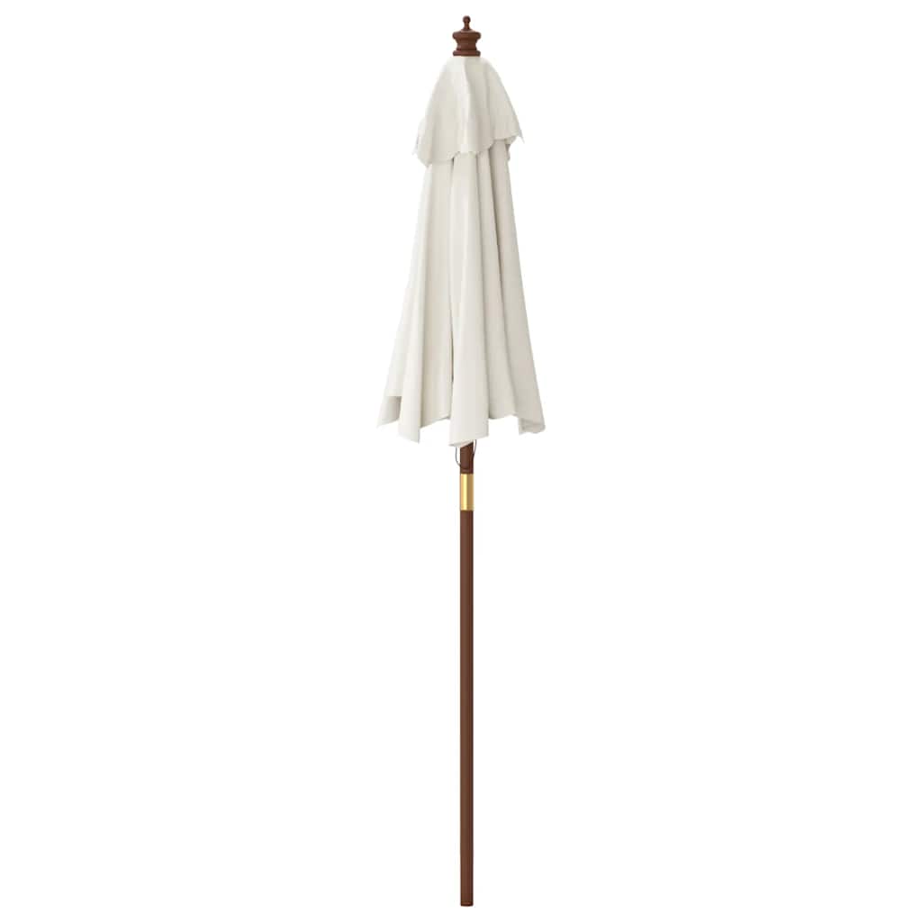 Parasoll Med Trästång 196X231 Cm Vit