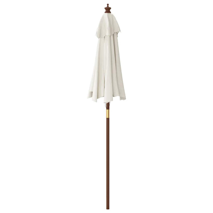 Parasoll Med Trästång 196X231 Cm Vit