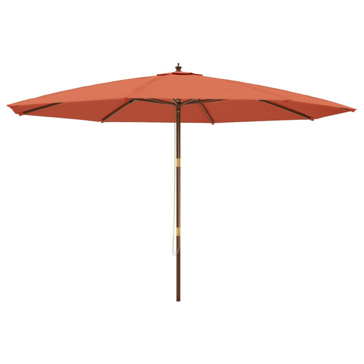 Parasoll Med Trästång 400X273 Cm Terrakotta