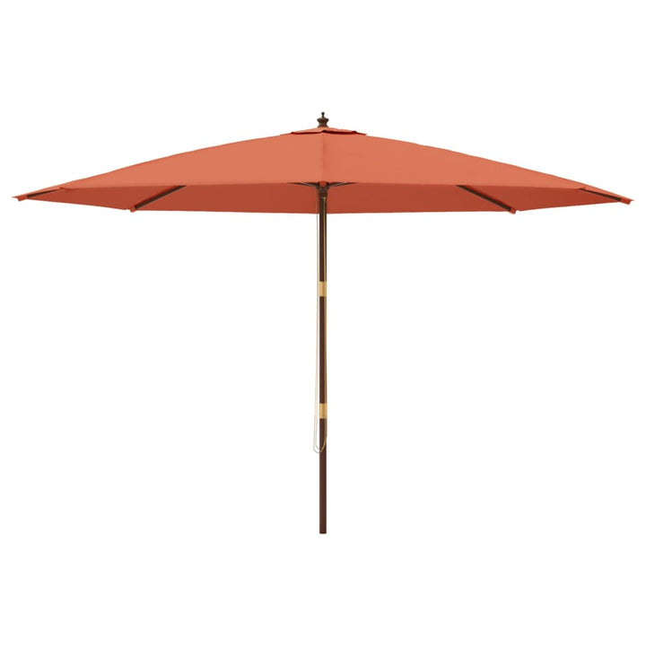 Parasoll Med Trästång 400X273 Cm Terrakotta