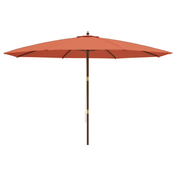 Parasoll Med Trästång 400X273 Cm Terrakotta