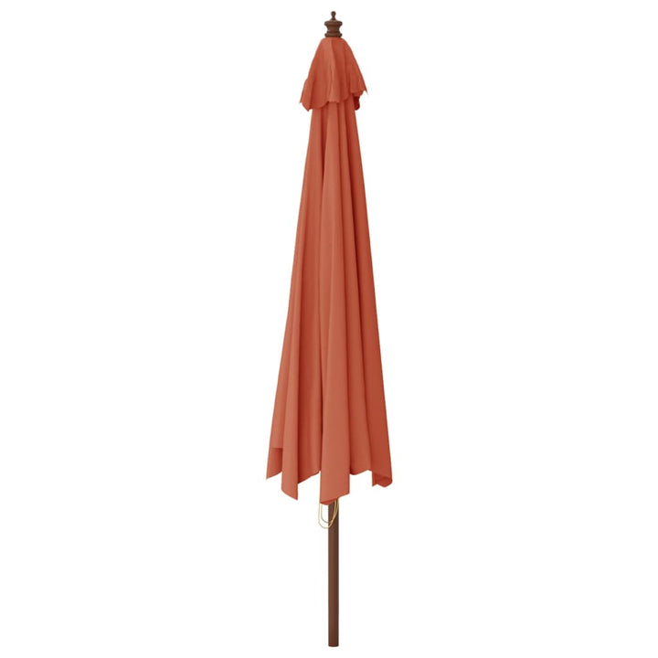 Parasoll Med Trästång 400X273 Cm Terrakotta