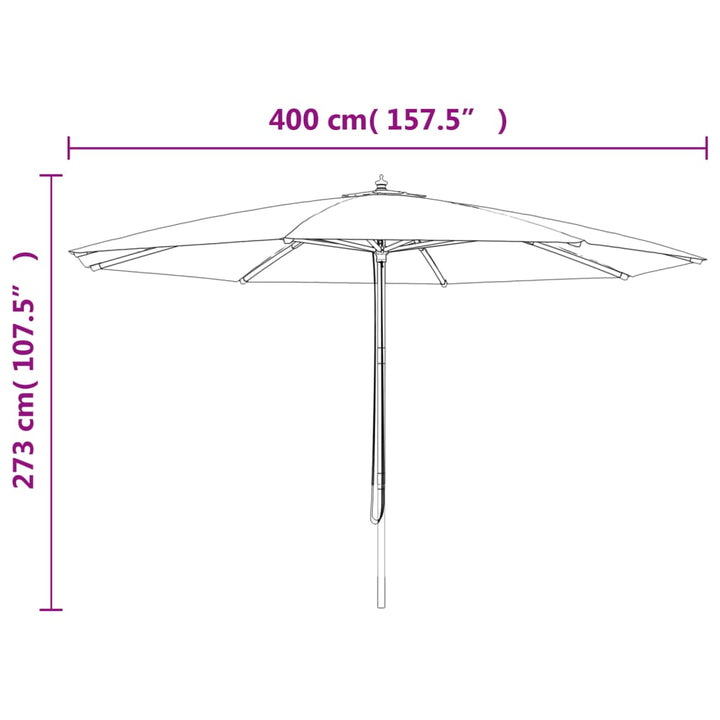 Parasoll Med Trästång 400X273 Cm Terrakotta
