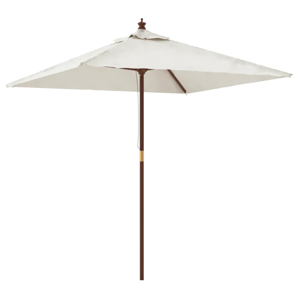 Parasoll Med Trästång 198X198X231 Cm Vit