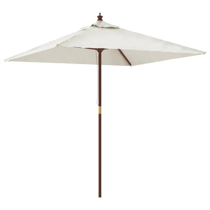 Parasoll Med Trästång 198X198X231 Cm Vit