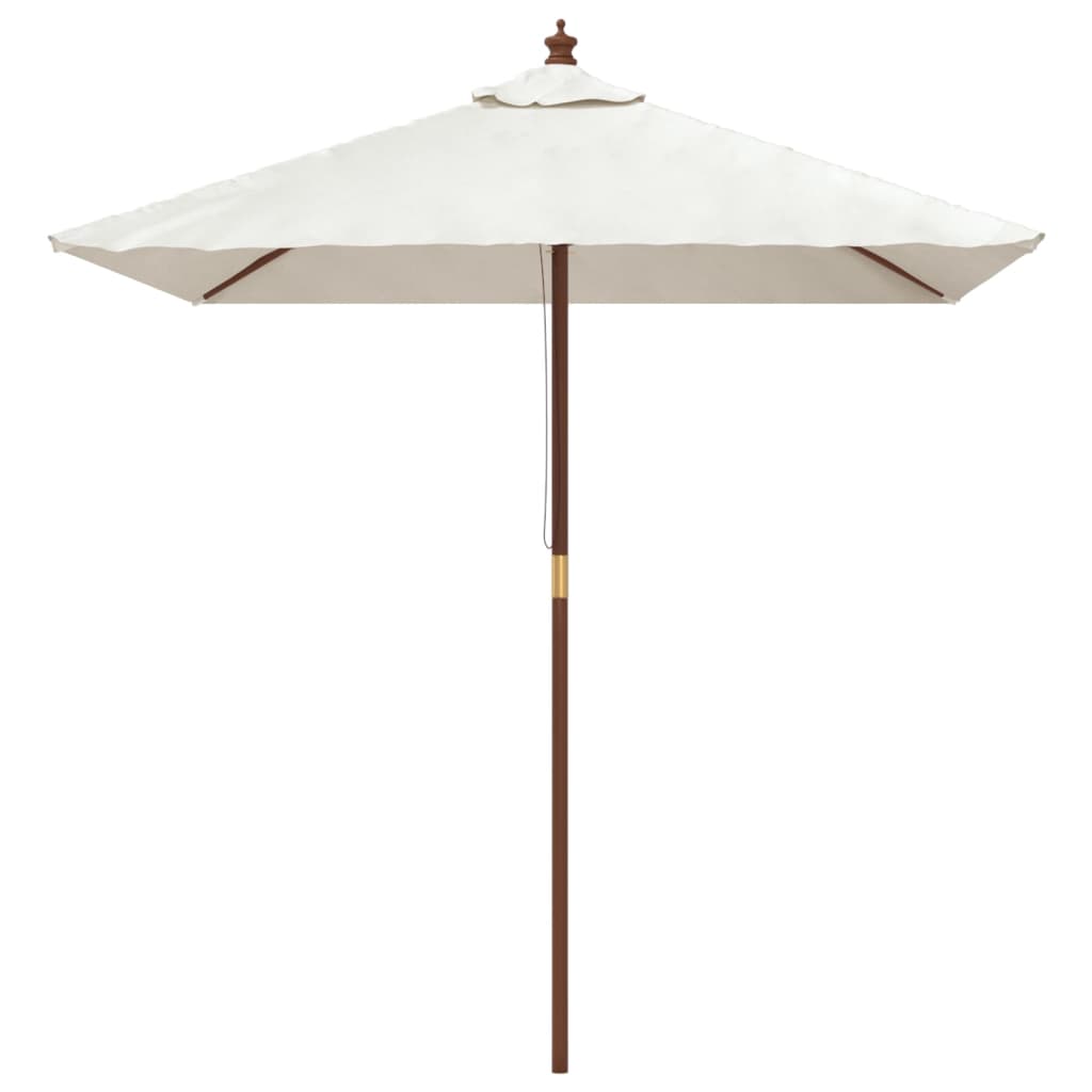 Parasoll Med Trästång 198X198X231 Cm Vit