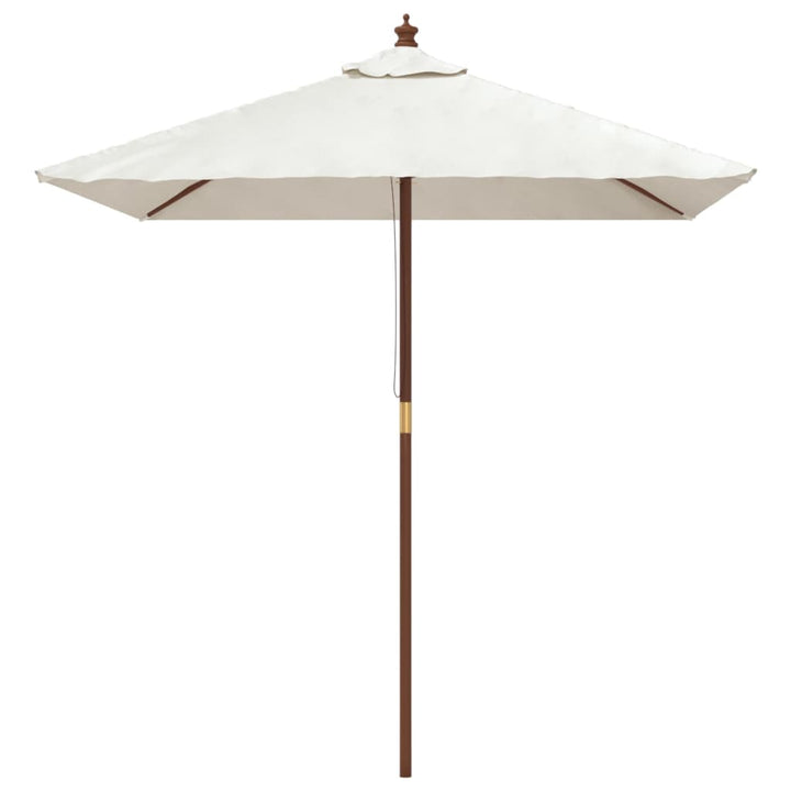 Parasoll Med Trästång 198X198X231 Cm Vit