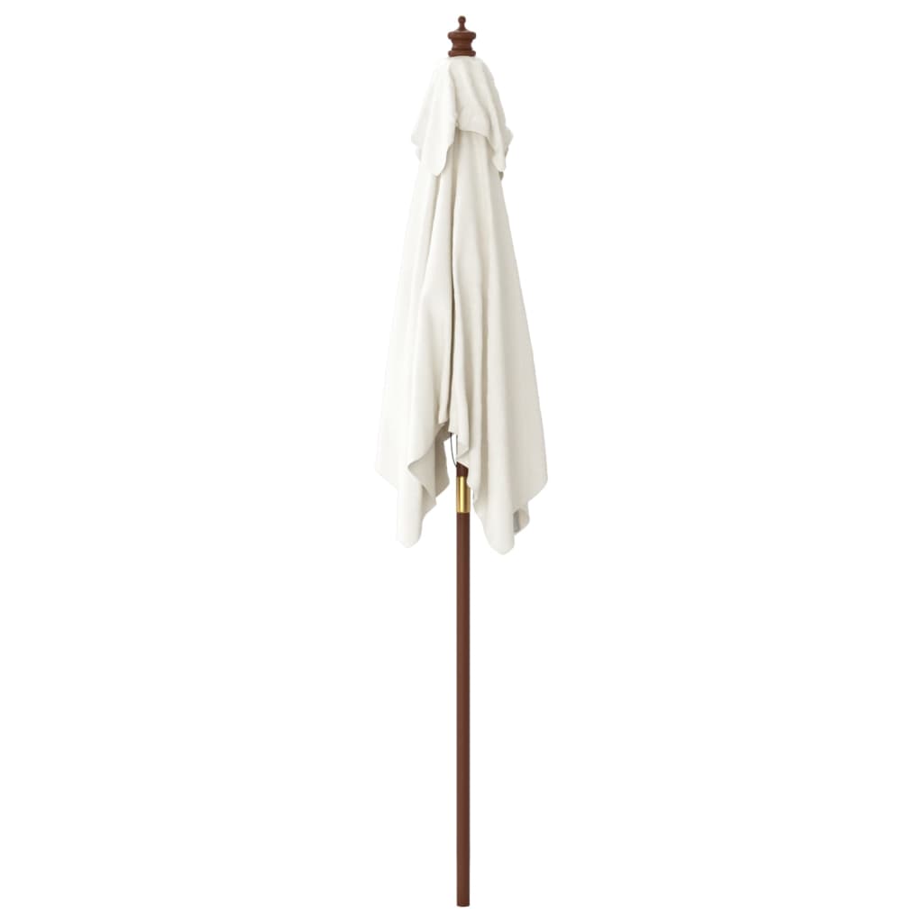 Parasoll Med Trästång 198X198X231 Cm Vit