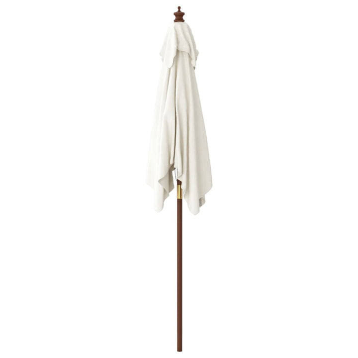 Parasoll Med Trästång 198X198X231 Cm Vit