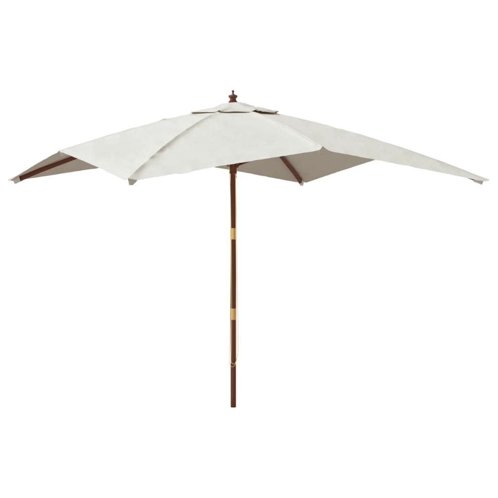 Parasoll Med Trästång 300X300X273 Cm Vit