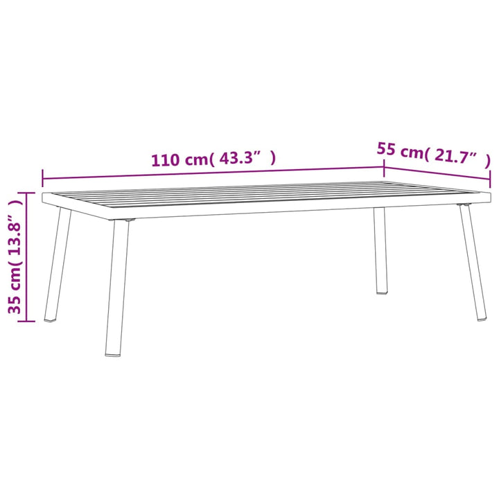 Trädgårds Antracit 110X55X35 Cm Stål