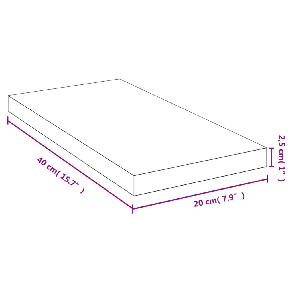 Vägghylla 40X20X2,5 Cm Bambu