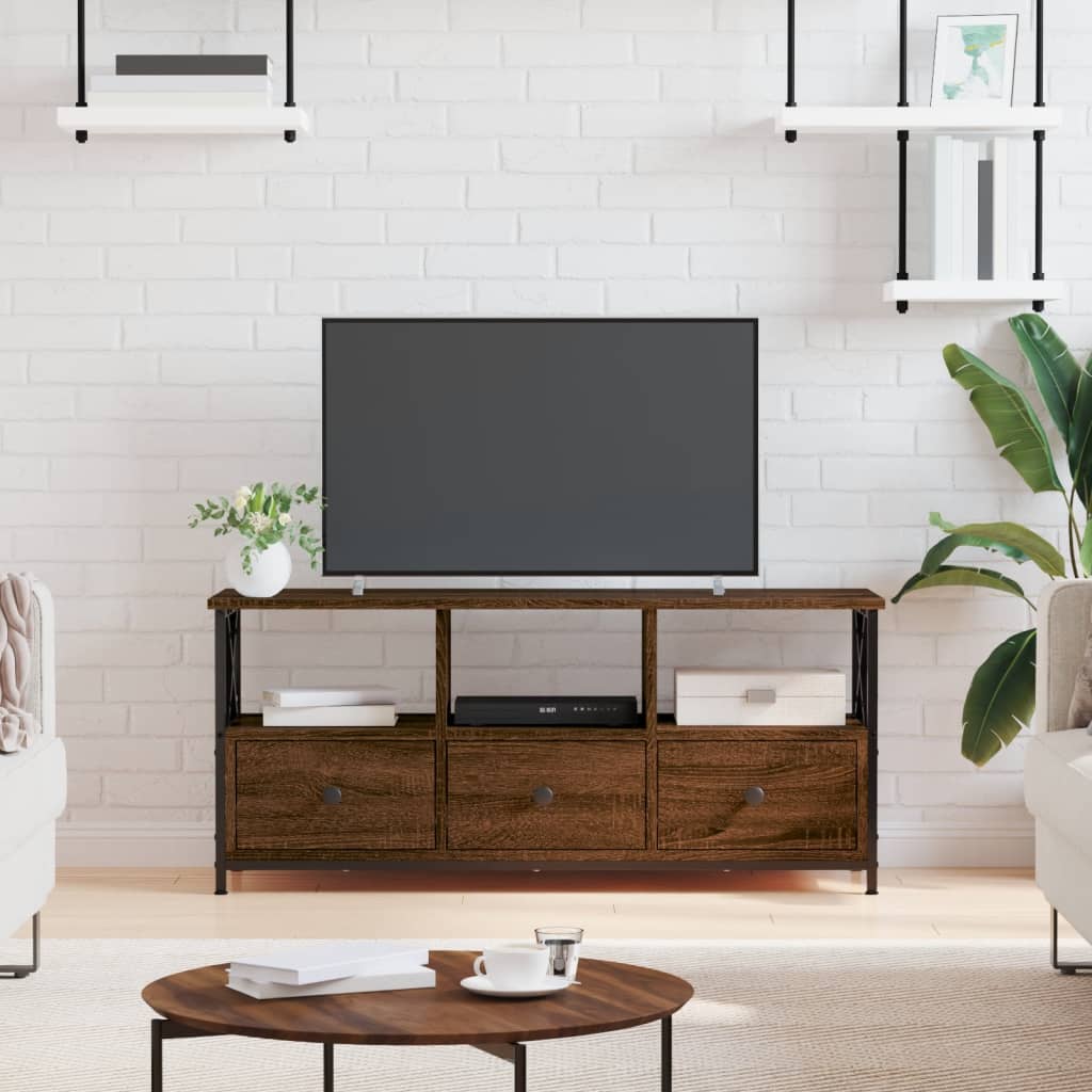 Tv-Bänk 102X33X45 Cm Konstruerat Trä &amp; Järn