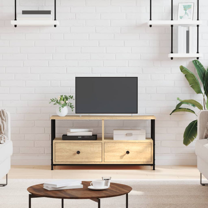 Tv-Bänk 102X33X45 Cm Konstruerat Trä &amp; Järn