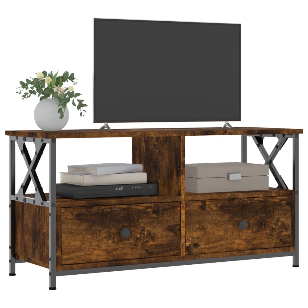 Tv-Bänk 90X33X45 Cm Konstruerat Trä &amp; Järn
