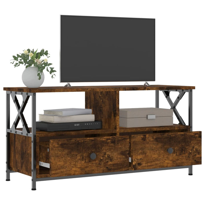 Tv-Bänk 90X33X45 Cm Konstruerat Trä &amp; Järn