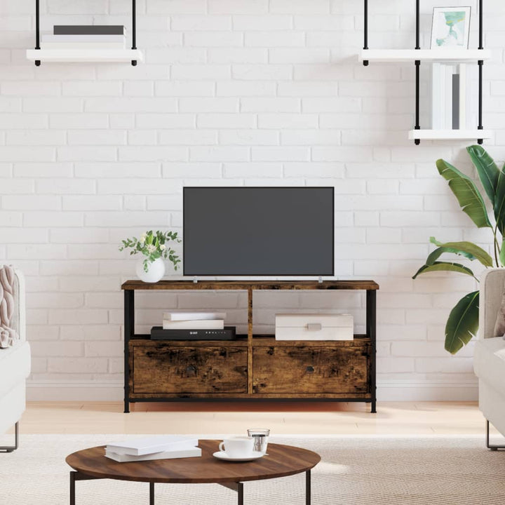 Tv-Bänk 102X33X45 Cm Konstruerat Trä &amp; Järn