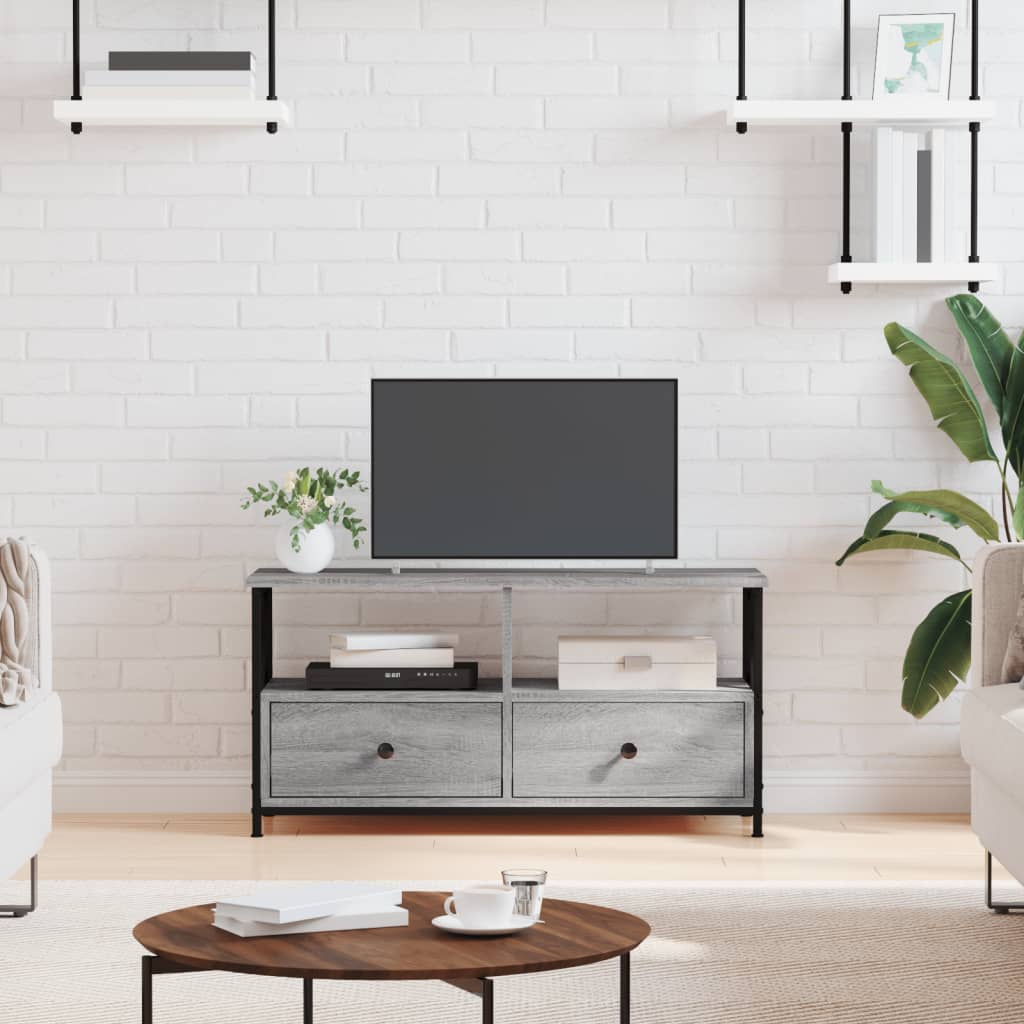 Tv-Bänk 102X33X45 Cm Konstruerat Trä &amp; Järn