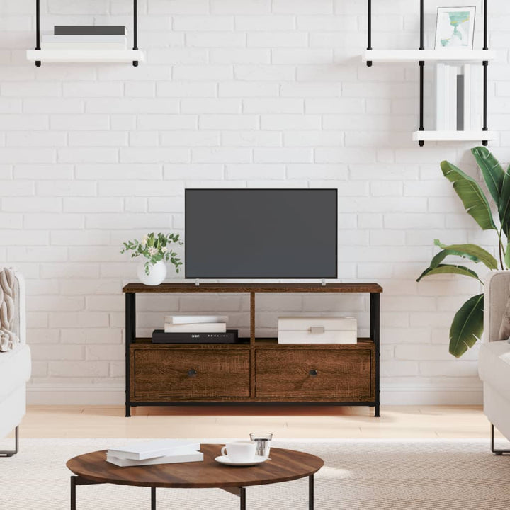 Tv-Bänk 90X33X45 Cm Konstruerat Trä &amp; Järn