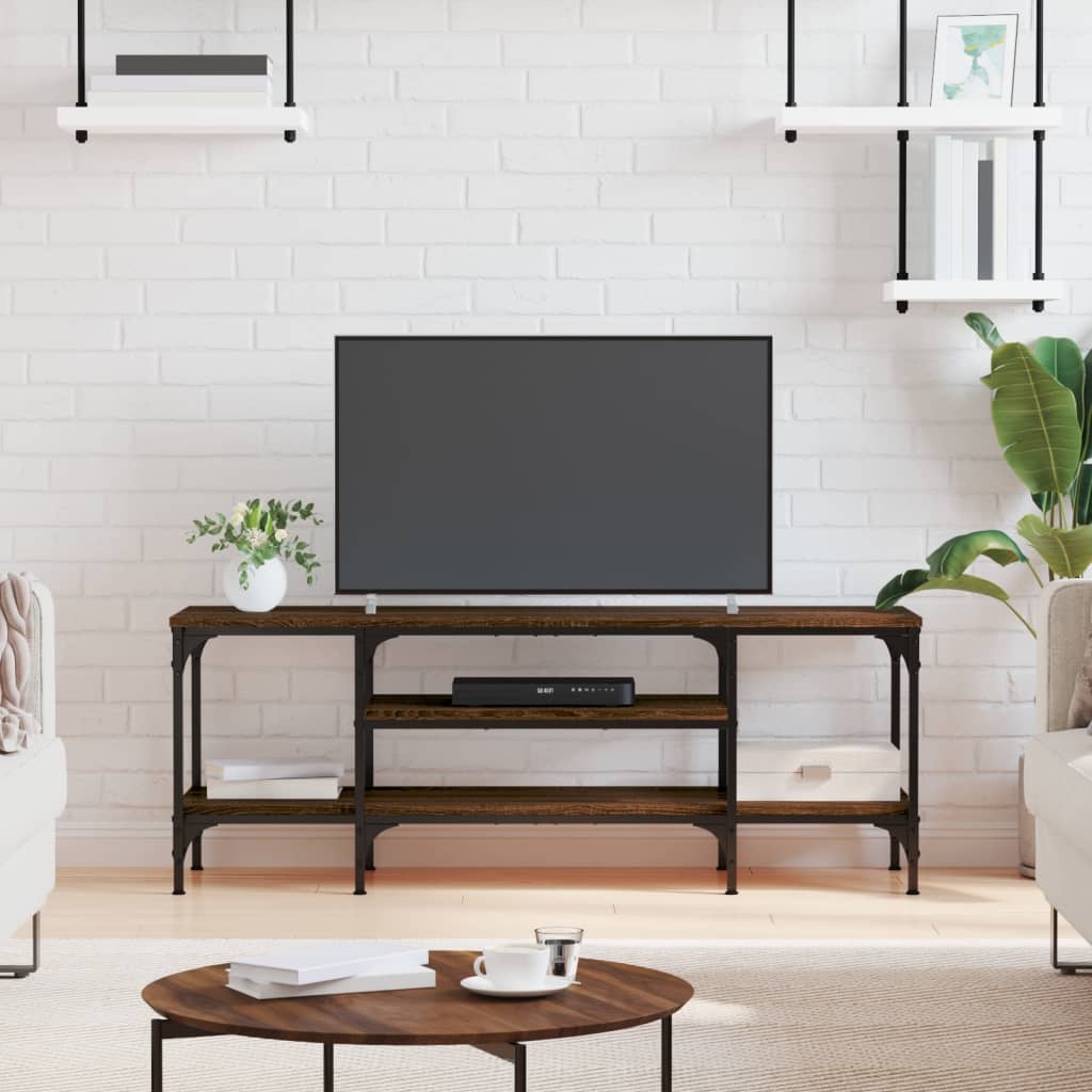 Tv-Bänk 201X35X45 Cm Konstruerat Trä &amp; Järn