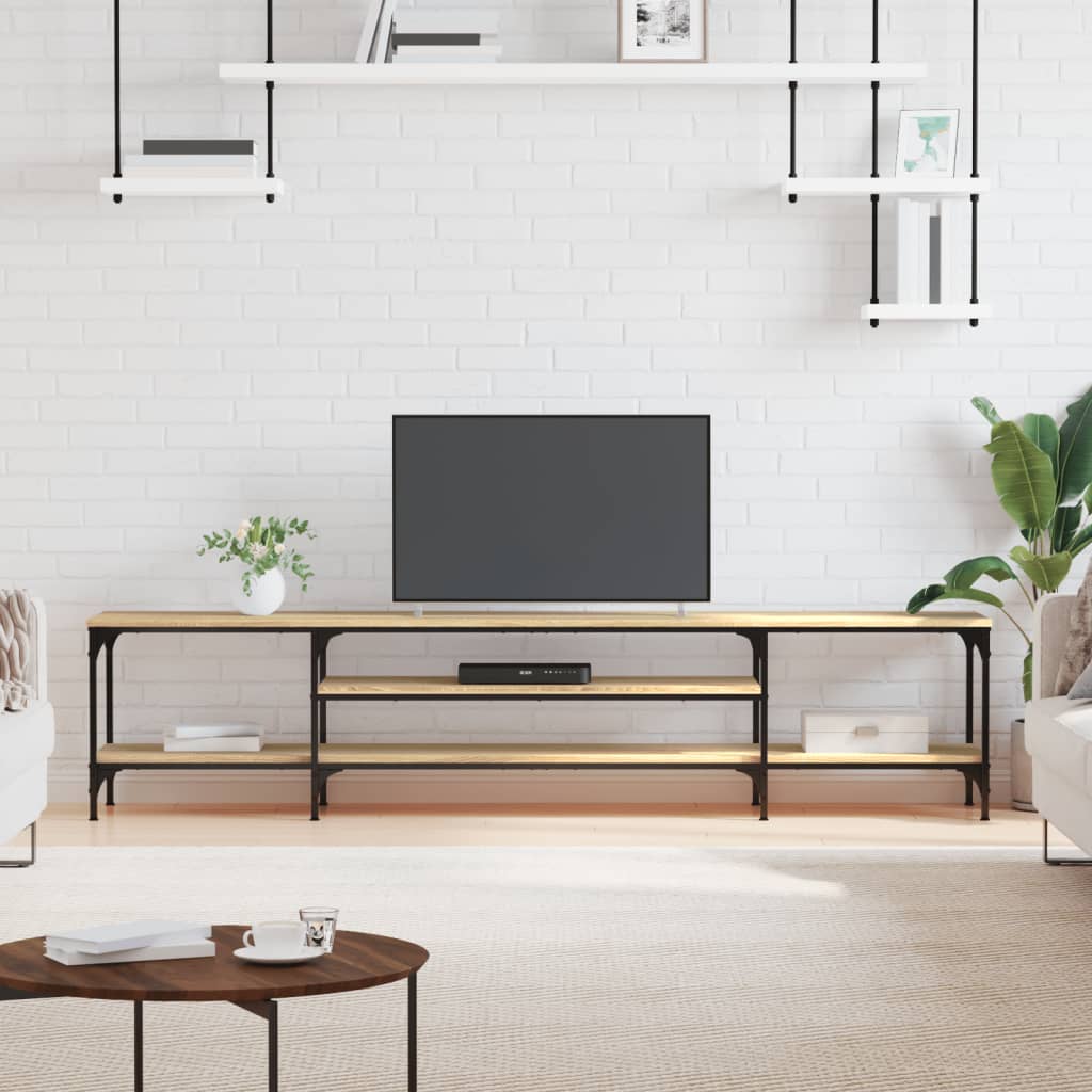 Tv-Bänk 201X35X45 Cm Konstruerat Trä &amp; Järn