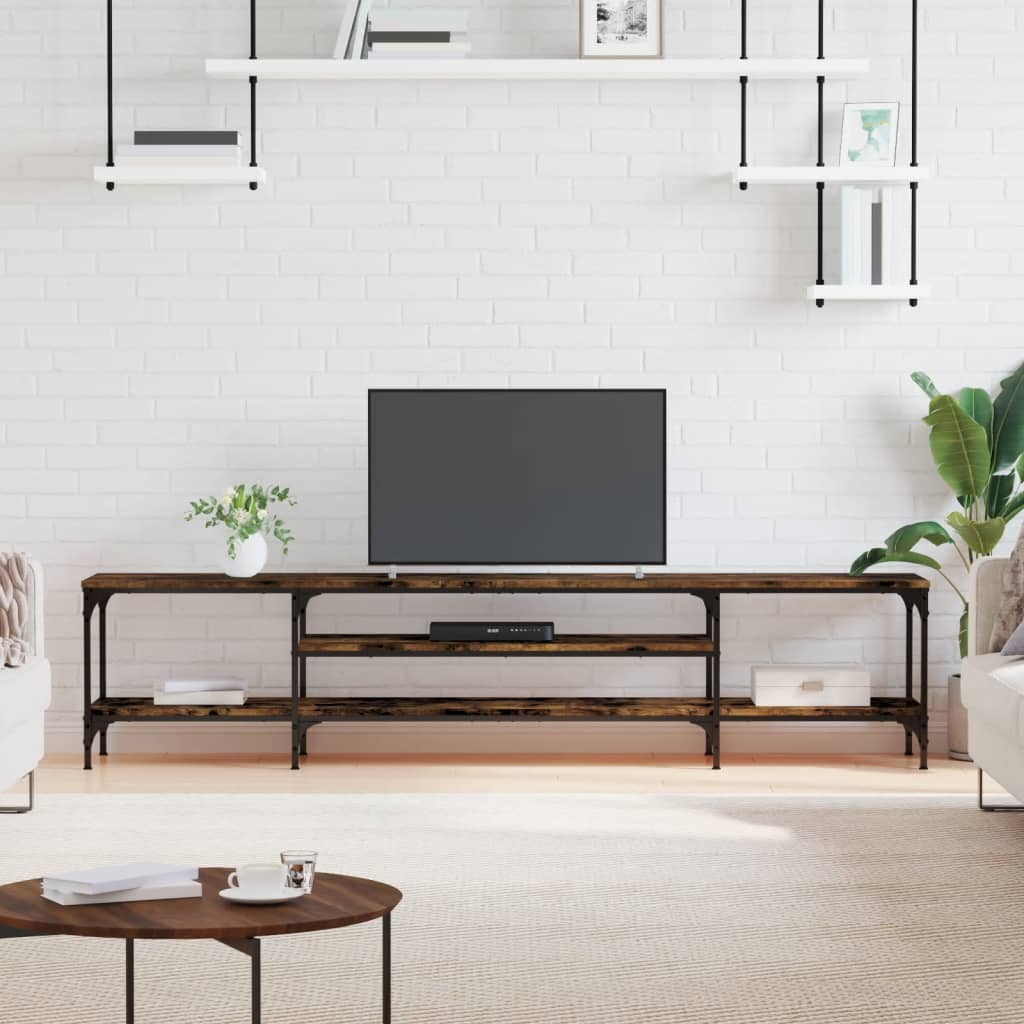 Tv-Bänk 201X35X45 Cm Konstruerat Trä &amp; Järn
