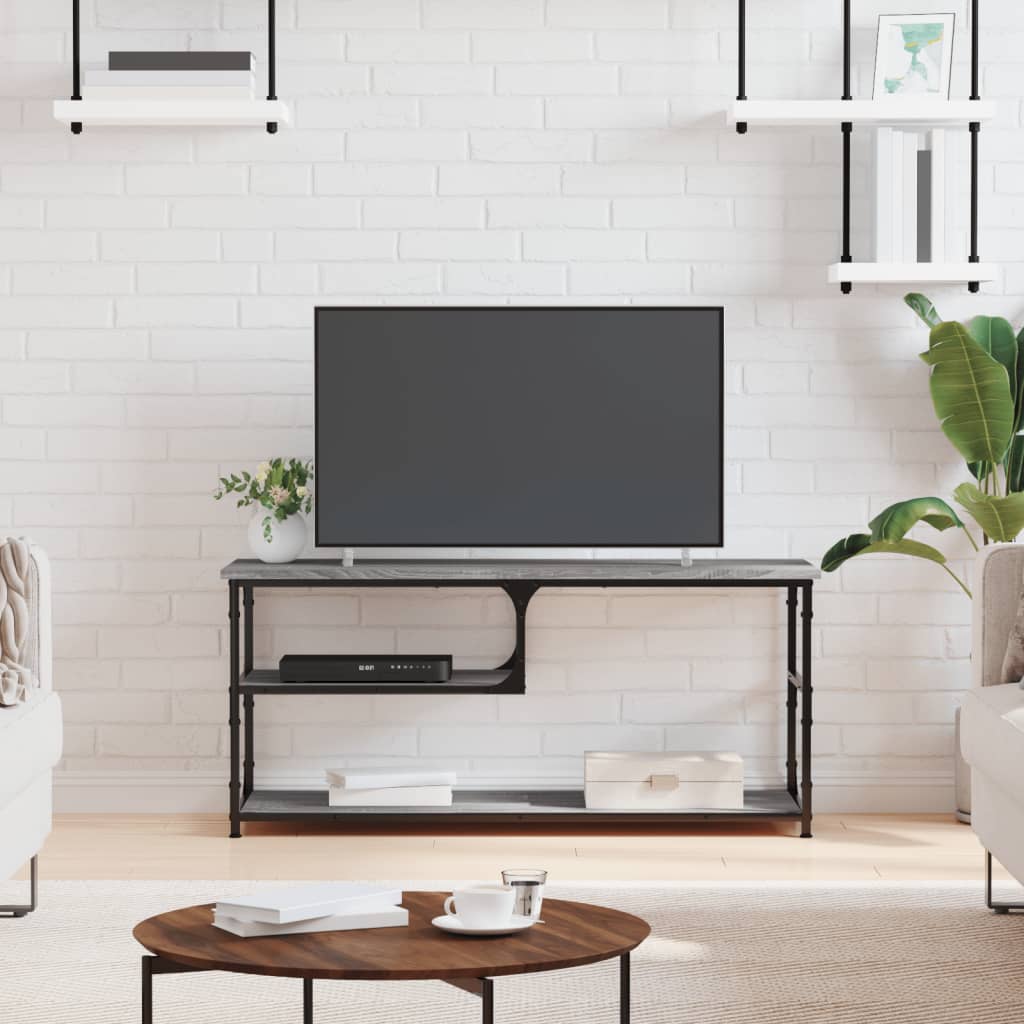 Tv-Bänk 103X38X46,5 Cm Konstruerat Trä Och Stål