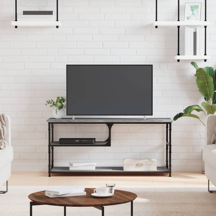 Tv-Bänk 103X38X46,5 Cm Konstruerat Trä Och Stål