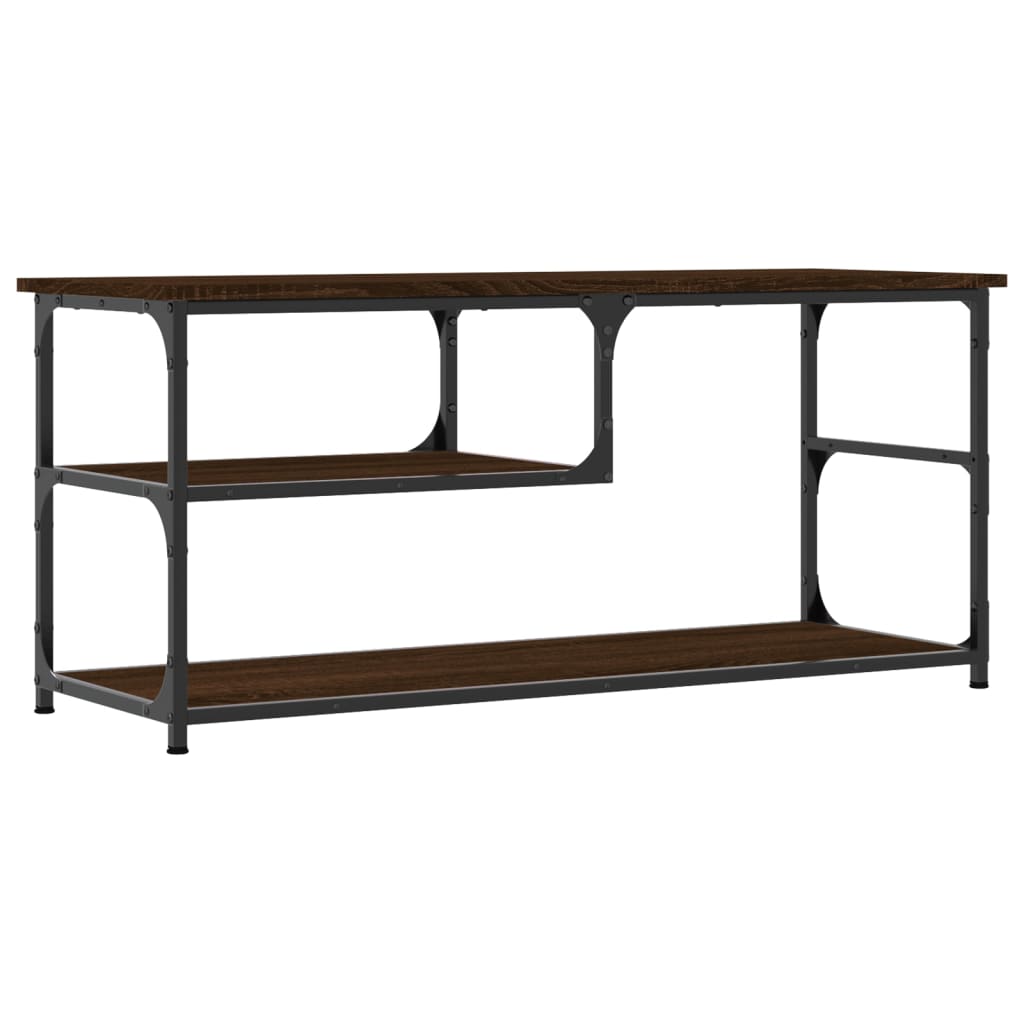 Tv-Bänk 103X38X46,5 Cm Konstruerat Trä Och Stål