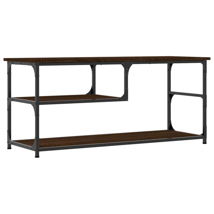 Tv-Bänk 103X38X46,5 Cm Konstruerat Trä Och Stål