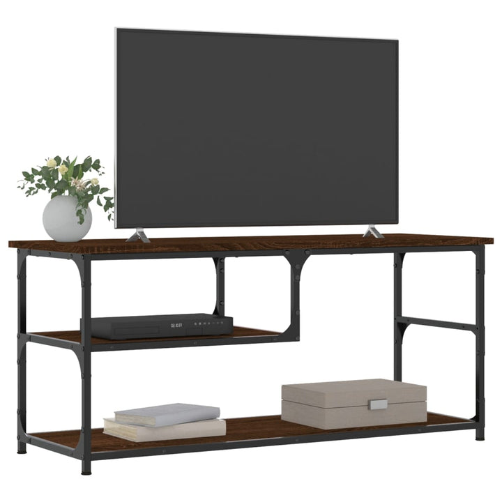 Tv-Bänk 103X38X46,5 Cm Konstruerat Trä Och Stål