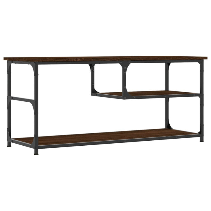 Tv-Bänk 103X38X46,5 Cm Konstruerat Trä Och Stål