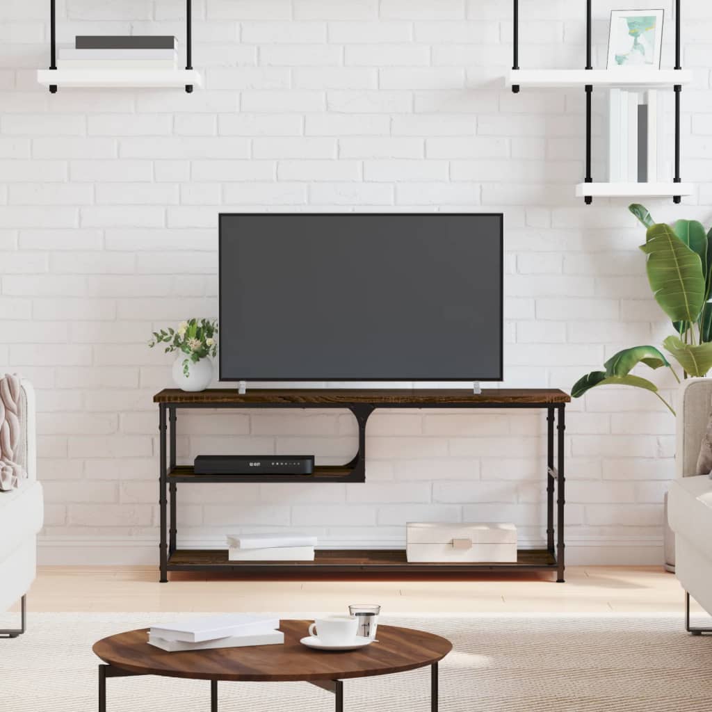 Tv-Bänk 103X38X46,5 Cm Konstruerat Trä Och Stål