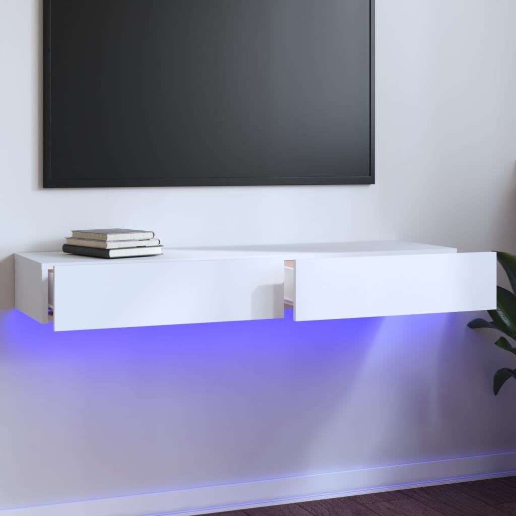 Tv-Bänkar Med Led-Belysning 2 St 60X35X15,5 Cm