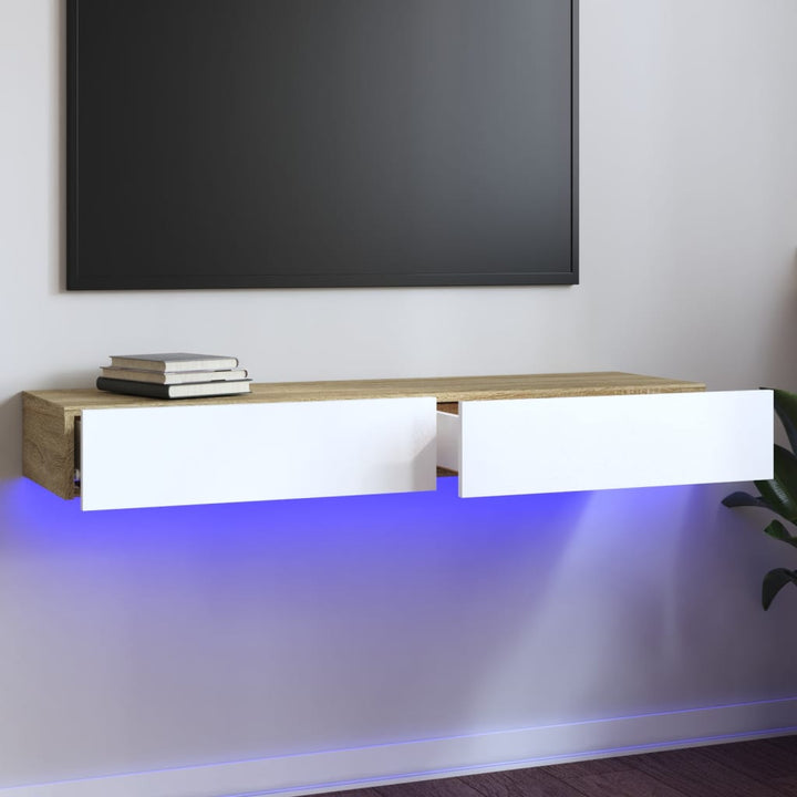 Tv-Bänkar Med Led-Belysning 2 St 60X35X15,5 Cm