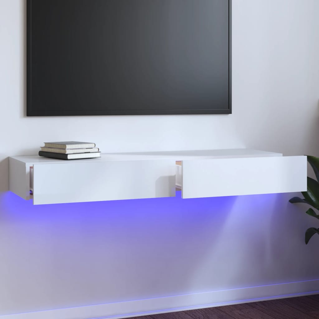 Tv-Bänkar Med Led-Belysning 2 St 60X35X15,5 Cm