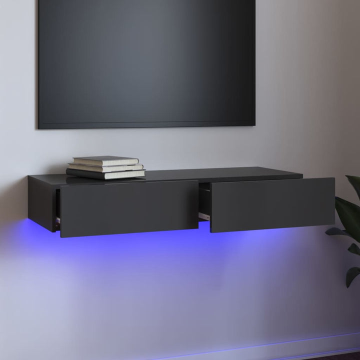 Tv-Bänk Med Led-Belysning 2 Delar 60X35X15,5 Cm
