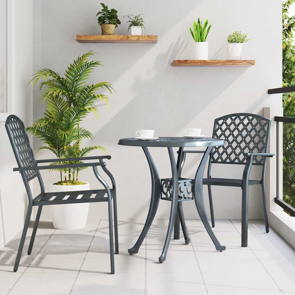 Trädgård Stol 2 Pcs Antracit 56 X 65 X 89 Cm Stål