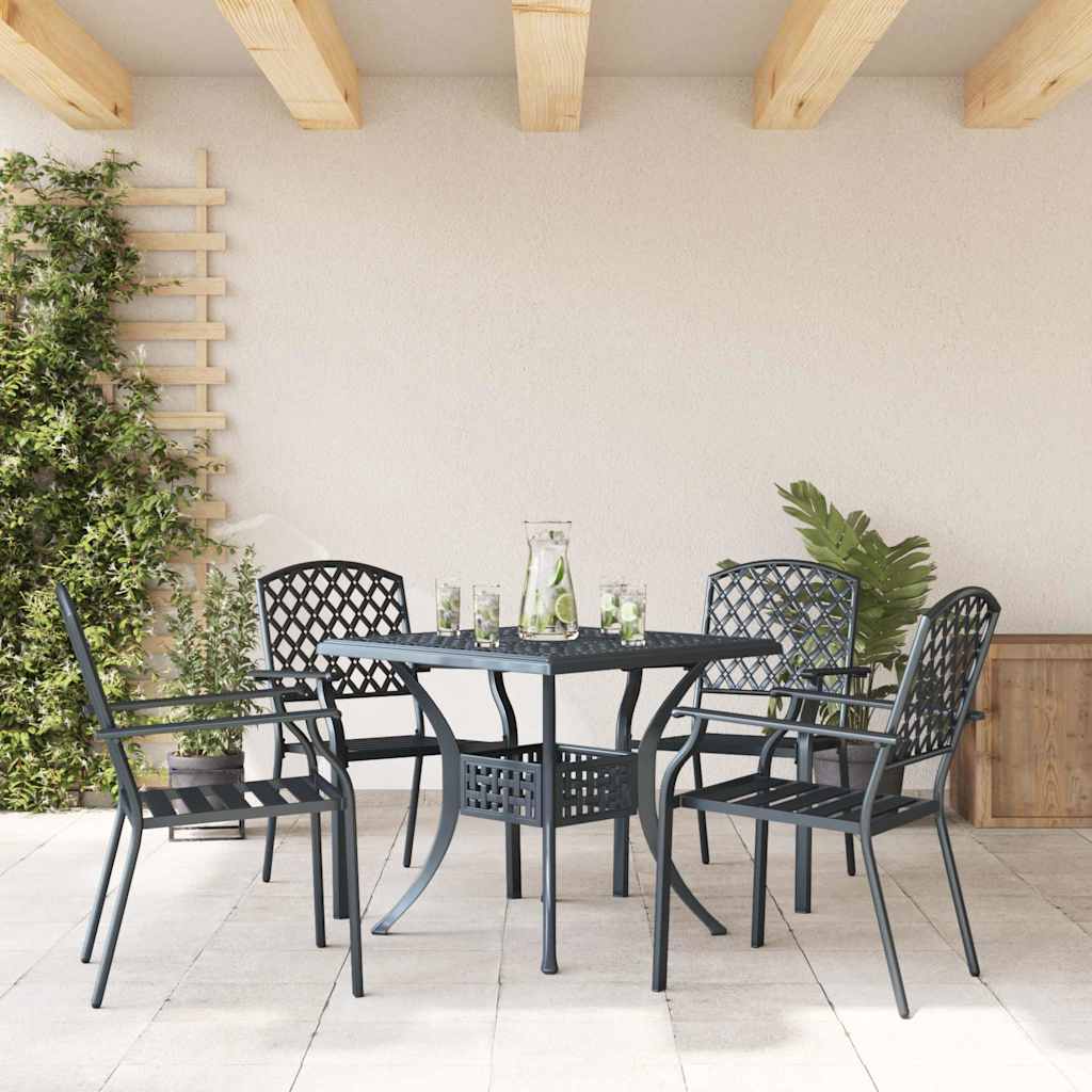 Trädgård Stol 4 Pcs Antracit 56 X 65 X 89 Cm Stål