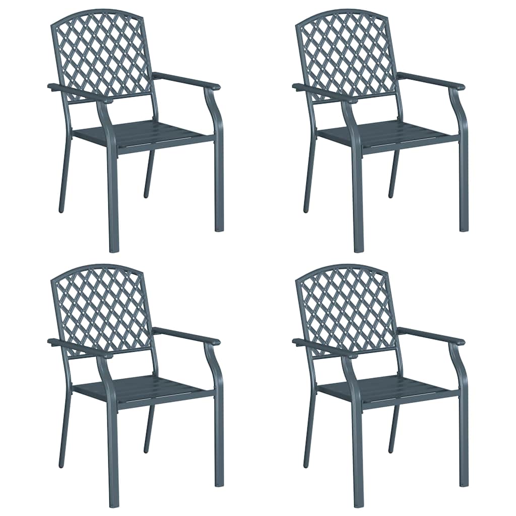 Trädgård Stol 4 Pcs Antracit 56 X 65 X 89 Cm Stål