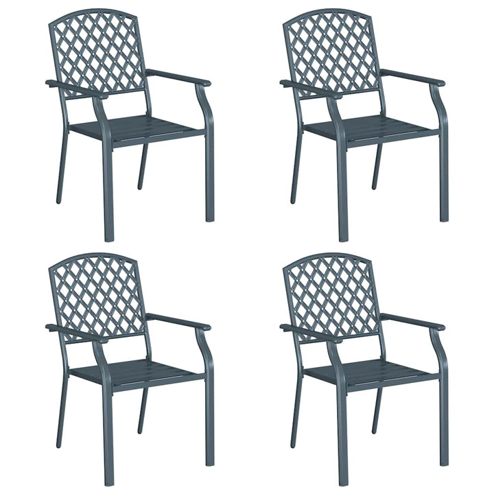 Trädgård Stol 4 Pcs Antracit 56 X 65 X 89 Cm Stål