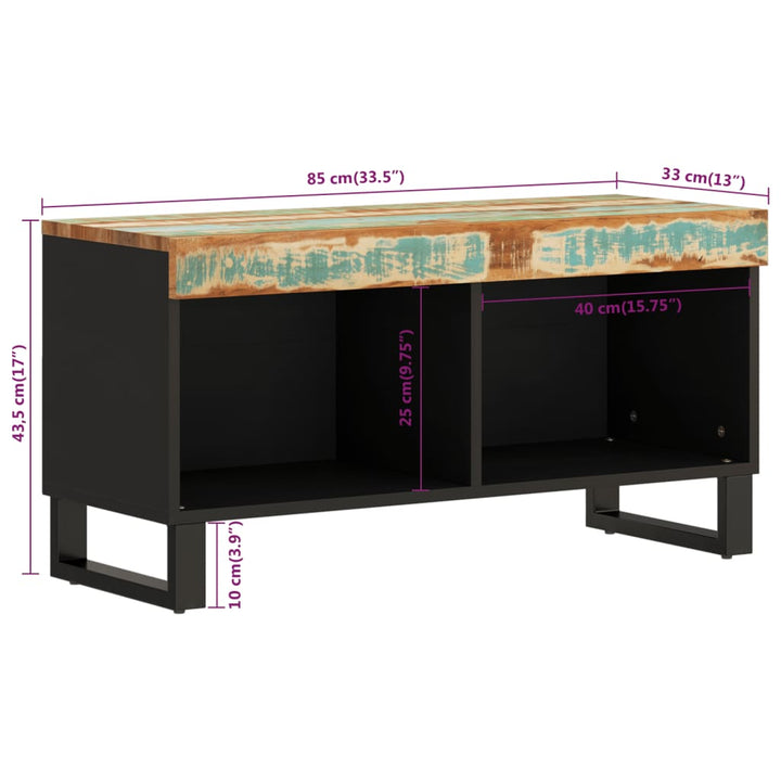 Tv-Bänk 85X33X43,5 Cm Massivt Återvunnet Trä