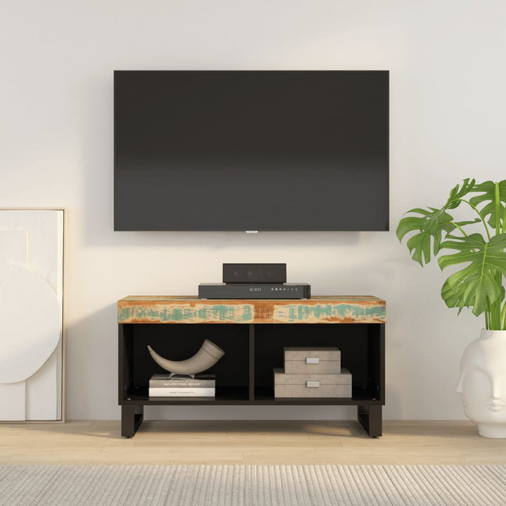Tv-Bänk 85X33X43,5 Cm Massivt Återvunnet Trä
