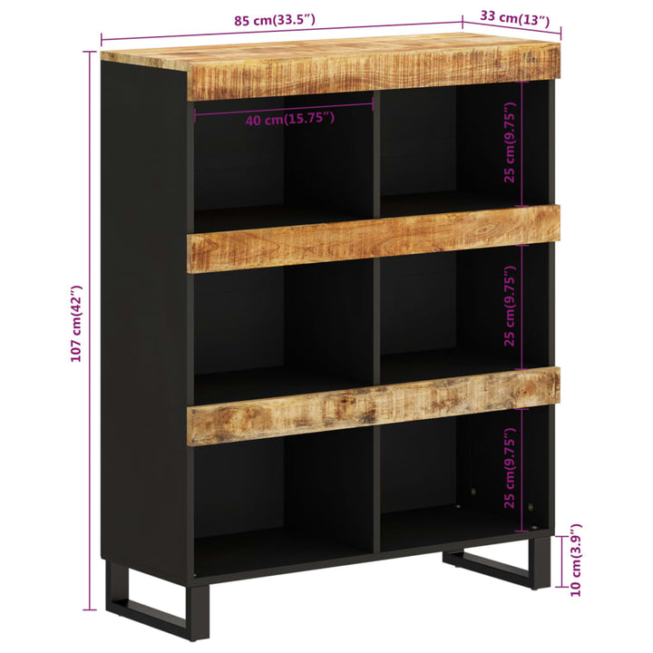 Sidoskåp 85X33X107 Cm Massivt Mangoträ